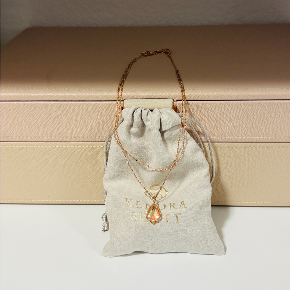 Kendra Scott Rose Gold Teardrop Necklace